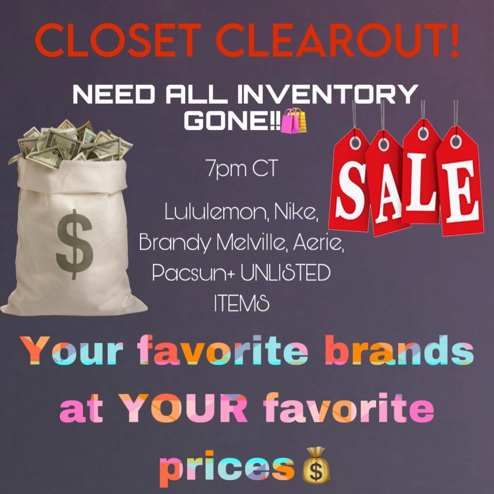 POSH SHOW POST

7pm CT 7/11 CLOSET CLEAROUT SALE‼️